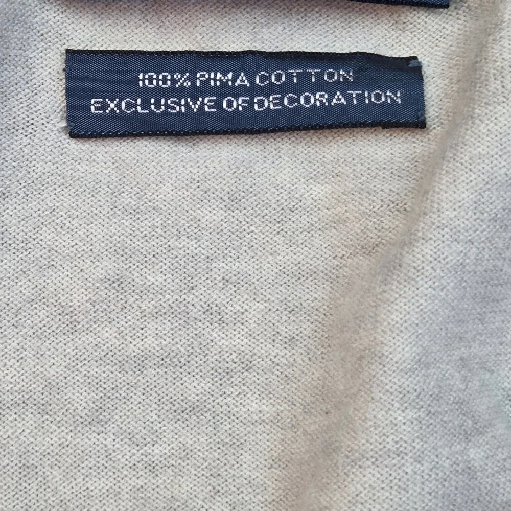 Polo Ralph Lauren Sweater Mens XL Light Gray V-Neck 100% Pima‎ Cotton Knit
